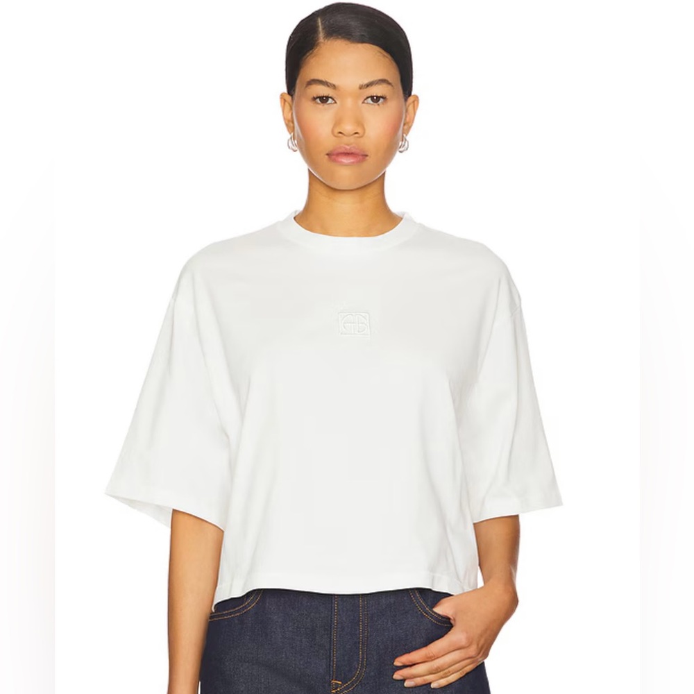 Medium Myers Cropped Tee in Ivory
ANINE BING